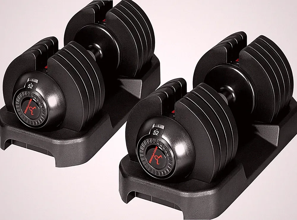 Adjustable Dumbbells Set of 2 Free Weights Dumbbells Set 52 lbs pair for