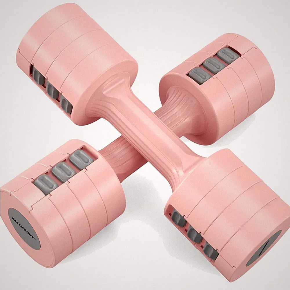 Adjustable Dumbbells Set of 2 Pink 10 lbs Home Gym Fitness Weight Training