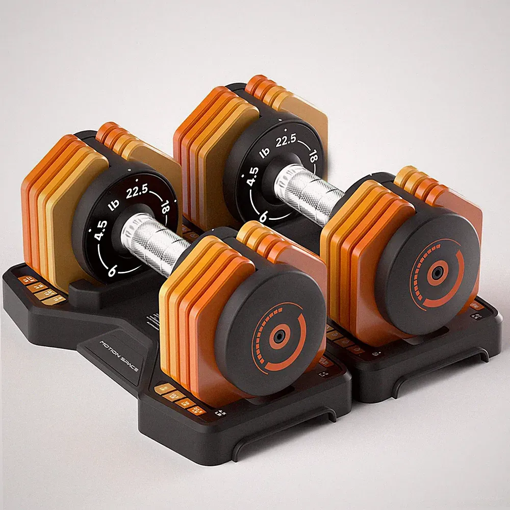 Adjustable Dumbbells Set, Orange, 1-Sec Fast Adjustable 5 Free Weights, Premi...