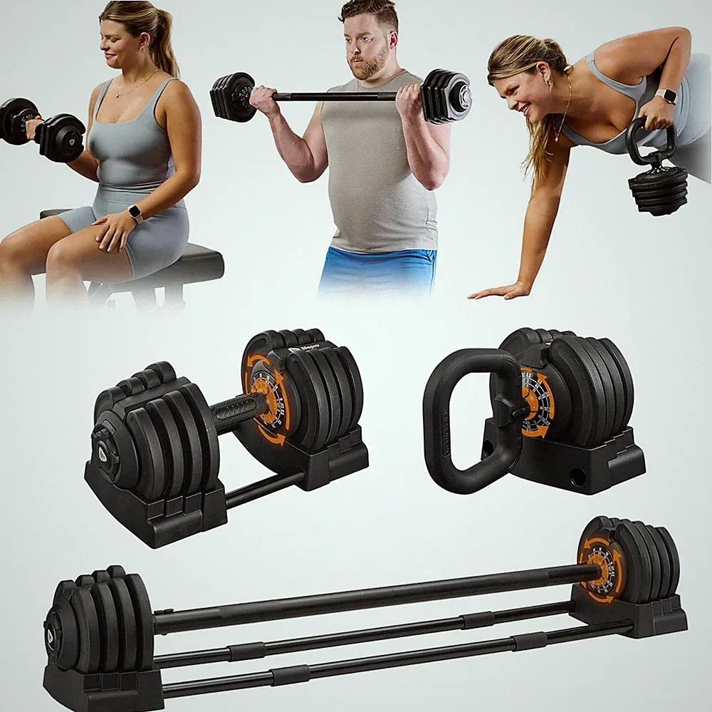Adjustable Dumbbells Set – Quick Adjustment, anti Slip Handle – Space Saving & S