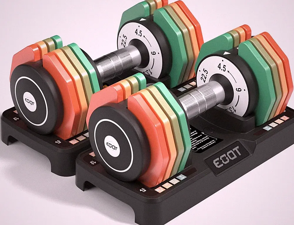 Adjustable Dumbbells Set/Single, 12.5LB/22.5LB/55LB 5 in 1 Adjustable Dumbbell