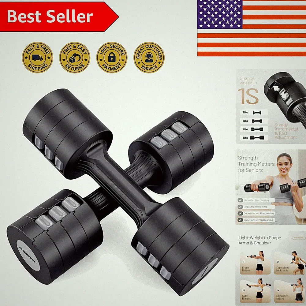 Adjustable Dumbbells Women’s 5lb Pair - 2lb to 5lb Hand Weights for Home Workout