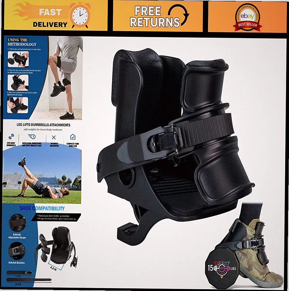 Adjustable Foot Dumbbell Attachment for Leg & Core Training | 1-120 lbs Weight H