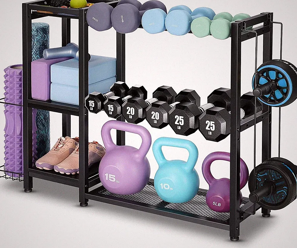 Adjustable Heavy-Duty Dumbbell Rack Stand for Home Gym Storage