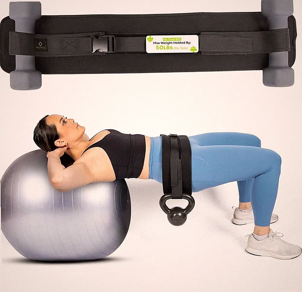 Adjustable Hip Thrust Belt for Dumbbells, Kettlebells & Plates | Slip-Resistant