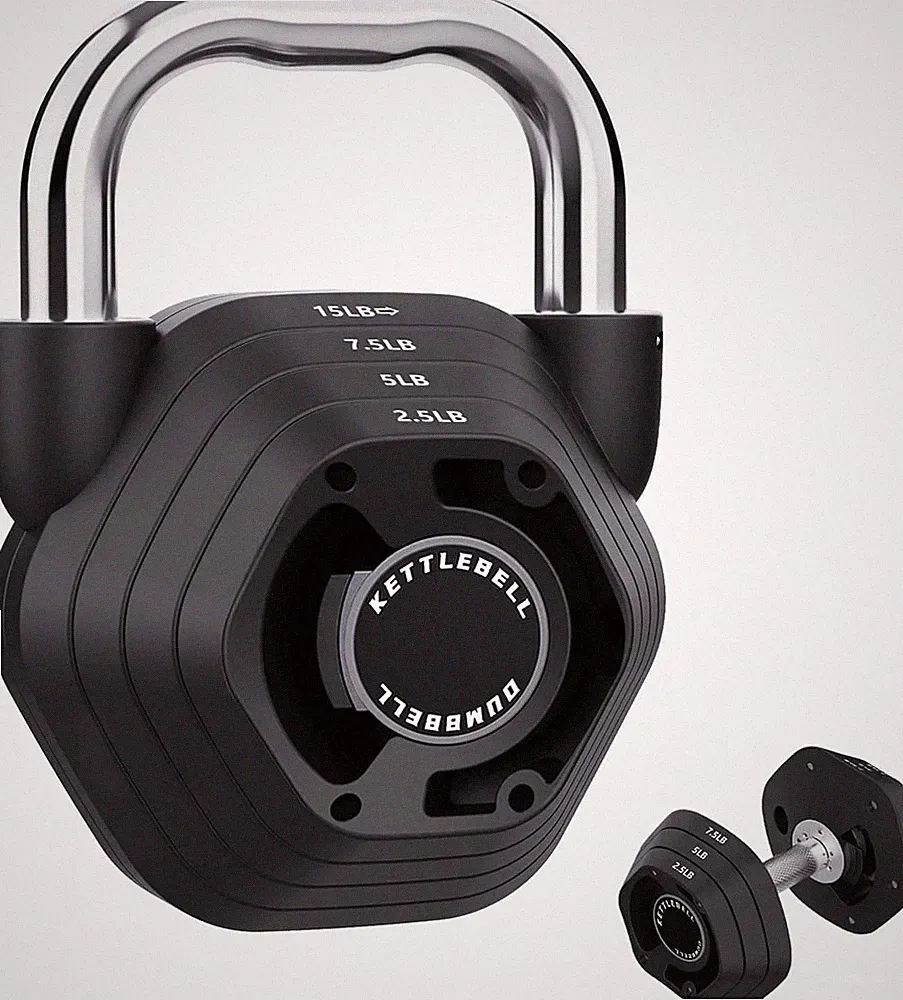 Adjustable Kettlebell 15-45LB Converts to Dumbbell