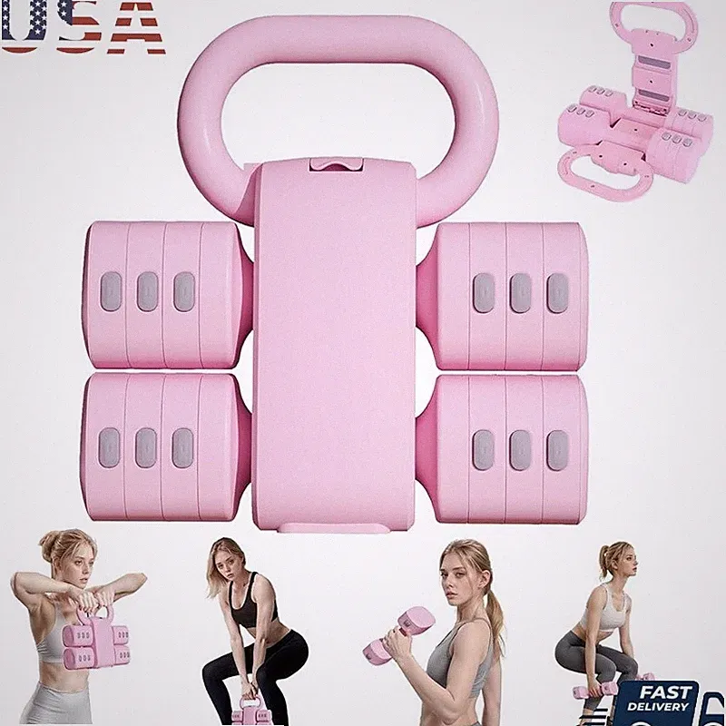 Adjustable Kettlebell Dumbbell Set 2 in 1 Versatile Weights Portable Home Gym US