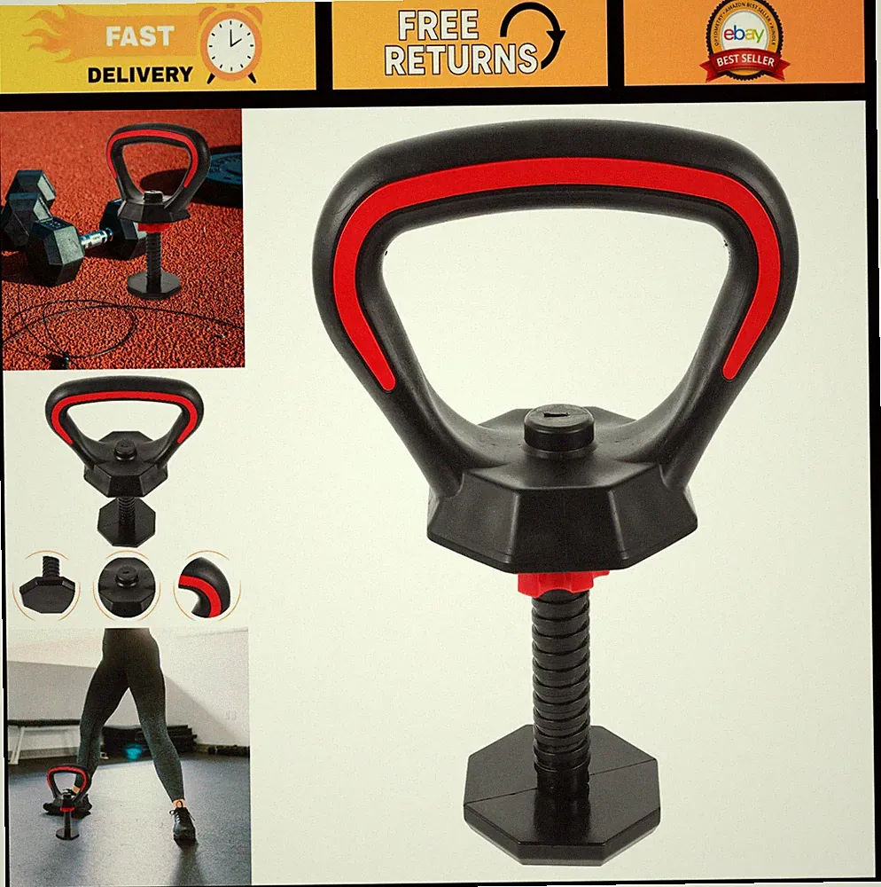 Adjustable Kettlebell Handle for Dumbbells - Loadable Weight Plate Grip Converte