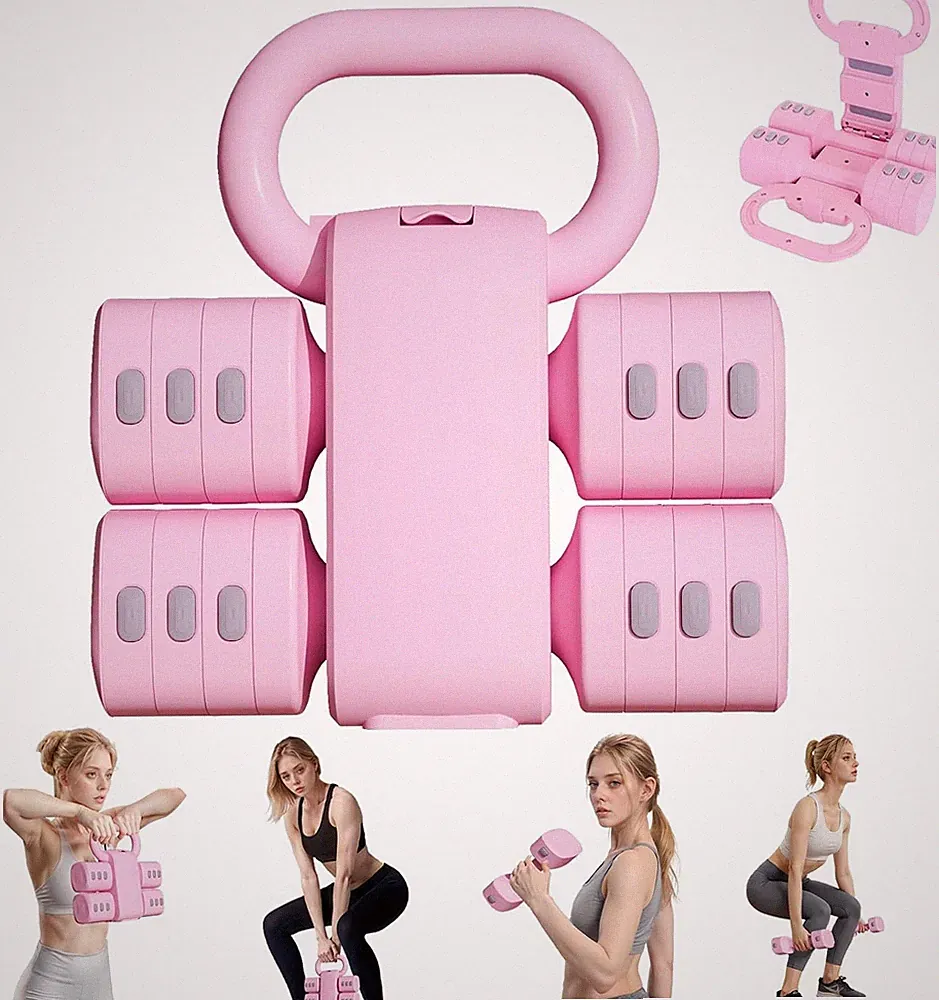 Adjustable Kettlebell Set, 4-in-1 Weight Kettlebell sets (5.5lbs 7.7lbs 9.9lbs