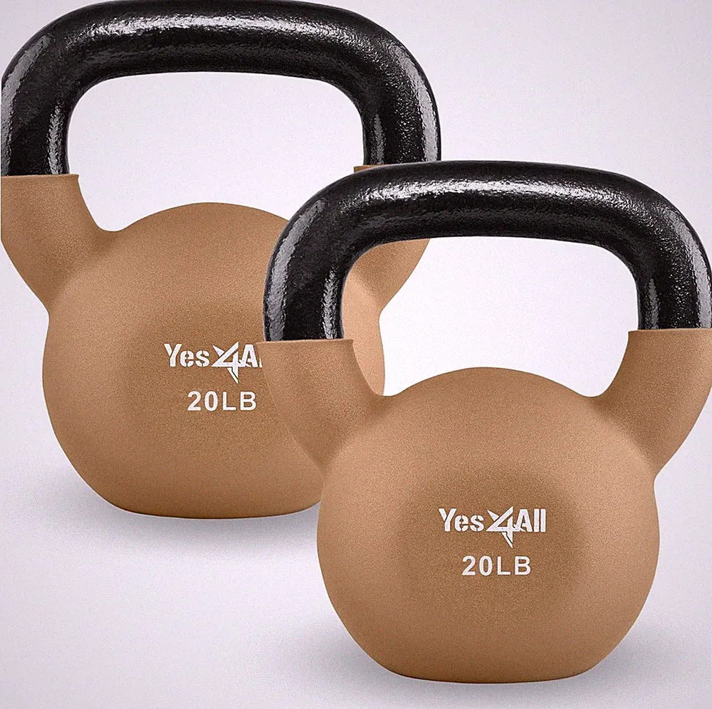 Adjustable Kettlebell Weight Sets 5-65lbs Neoprene Coated Cast Iron Multicolor