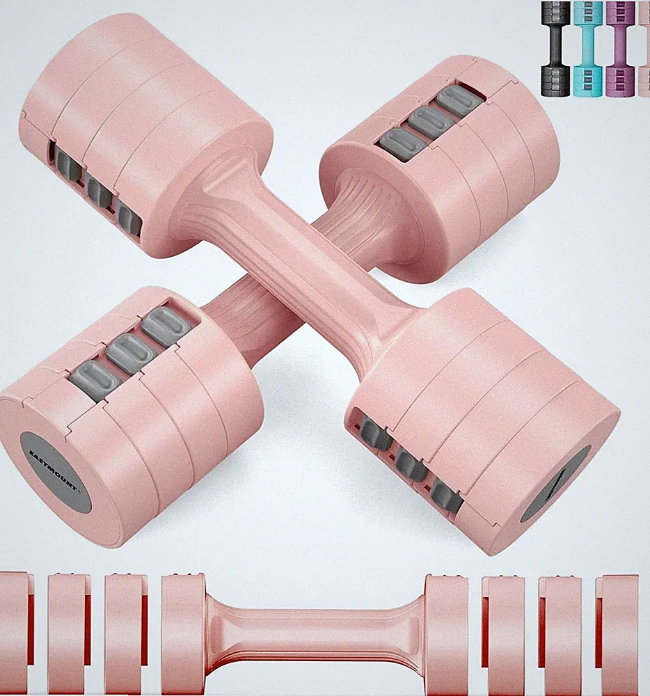 Adjustable Pink Dumbbells Set of 2 for Women Home Gym Exercise