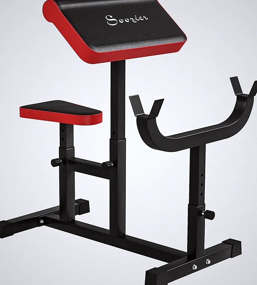 Adjustable Preacher Curl Bench with Brabell Rack, Strength Training Seated Arm