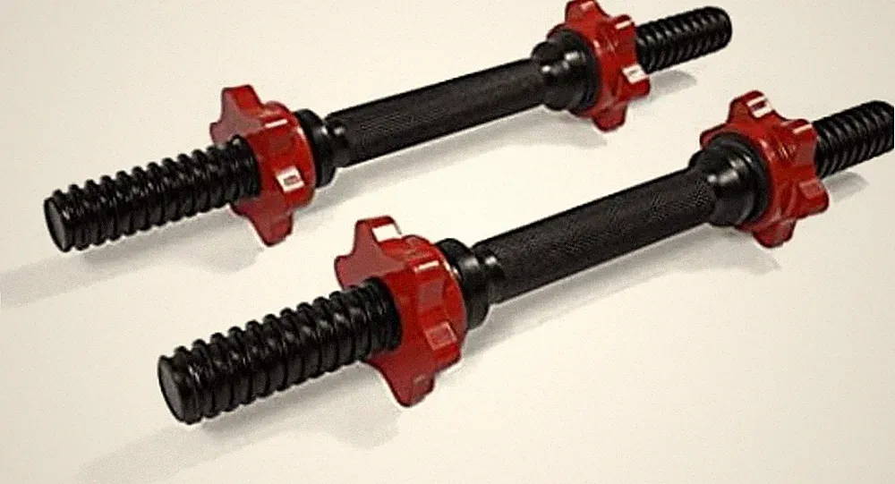 Adjustable Threaded Dumbbell Handles with Secure Star-Lock Collars