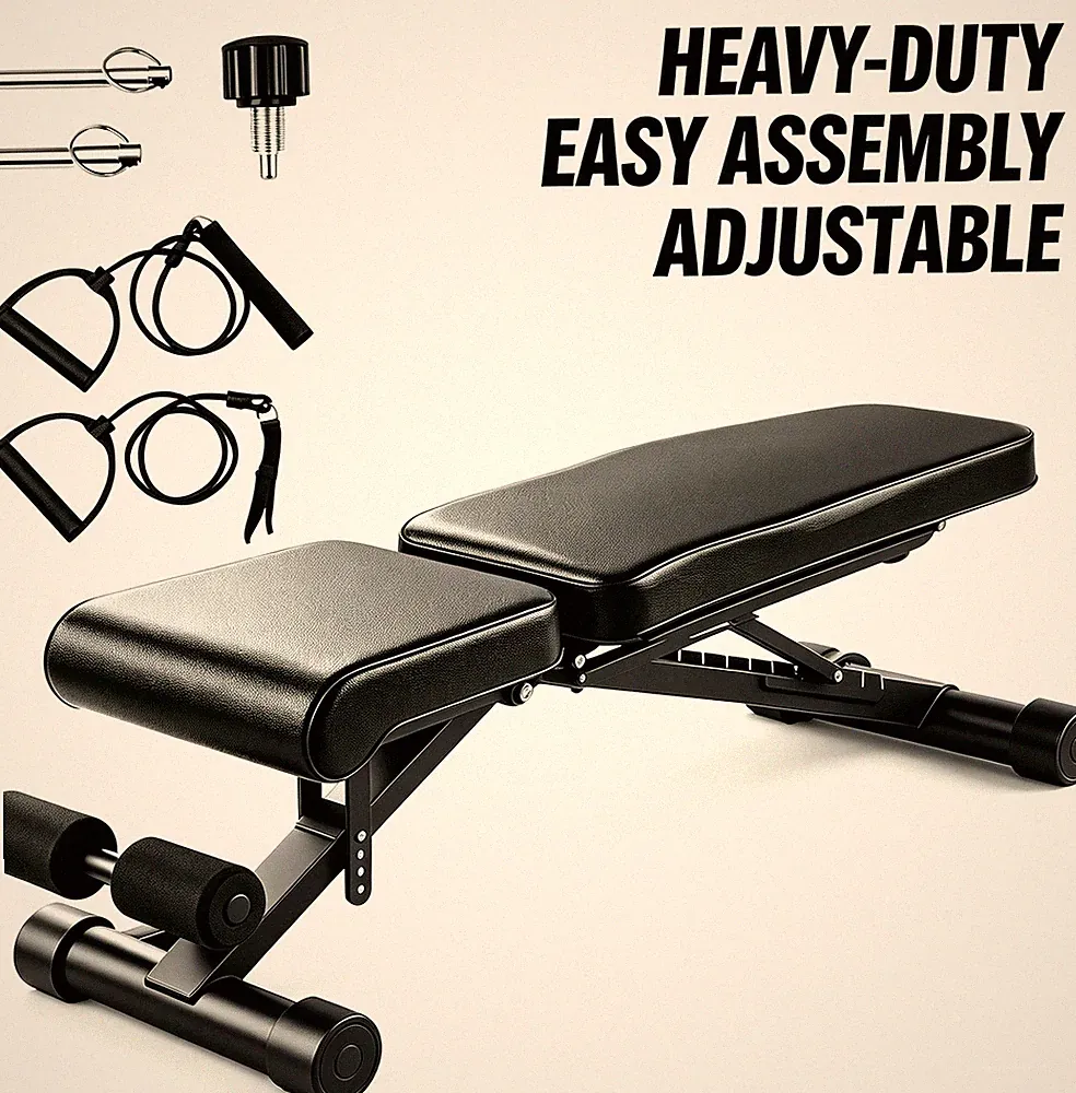 Adjustable Utility Bench Weight Bench 1000 LBS Home Gym Fitness Workout Exercise