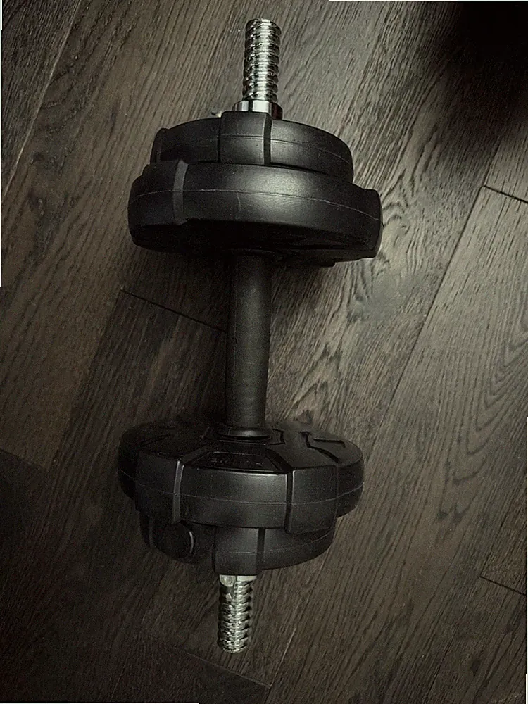 Adjustable Vinyl Dumbbell Set 40 LBS (20 LBS Pair), Black