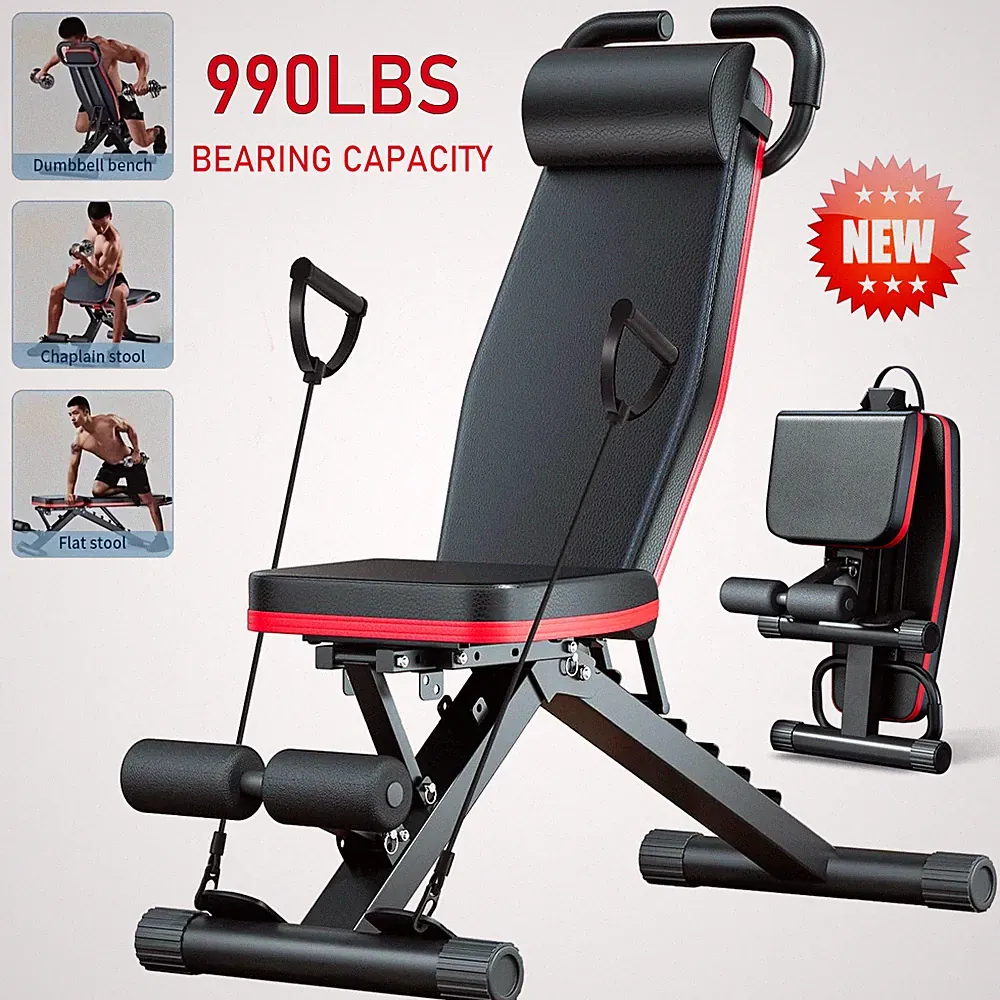 Adjustable Weight Bench Foldable Weight Benches for Home Gym with 990 LBS