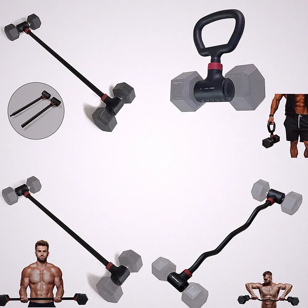 Adjustable Weight Capacitry Bar Convert to Dumbbell Barbell Convert Set For Gym