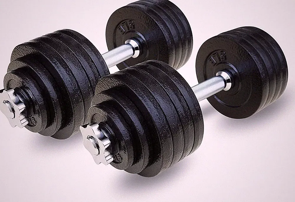 Adjustable Weight Cast Iron Dumbbells Set 105Lbs