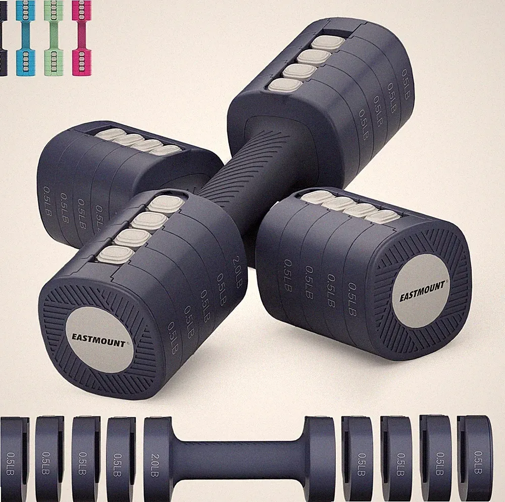 Adjustable Weight Dumbbells Set of 2 8 in 1 Hand Weights 12 lbs/Pair Home Gym