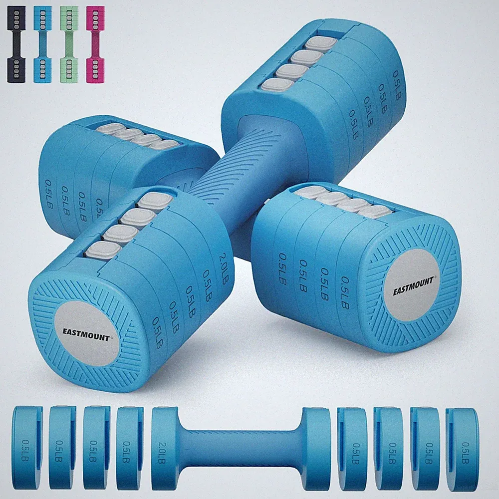 Adjustable Weight Dumbbells Set of 2, 8 in 1 Hand Weights for Women 2lb/3lb/4...