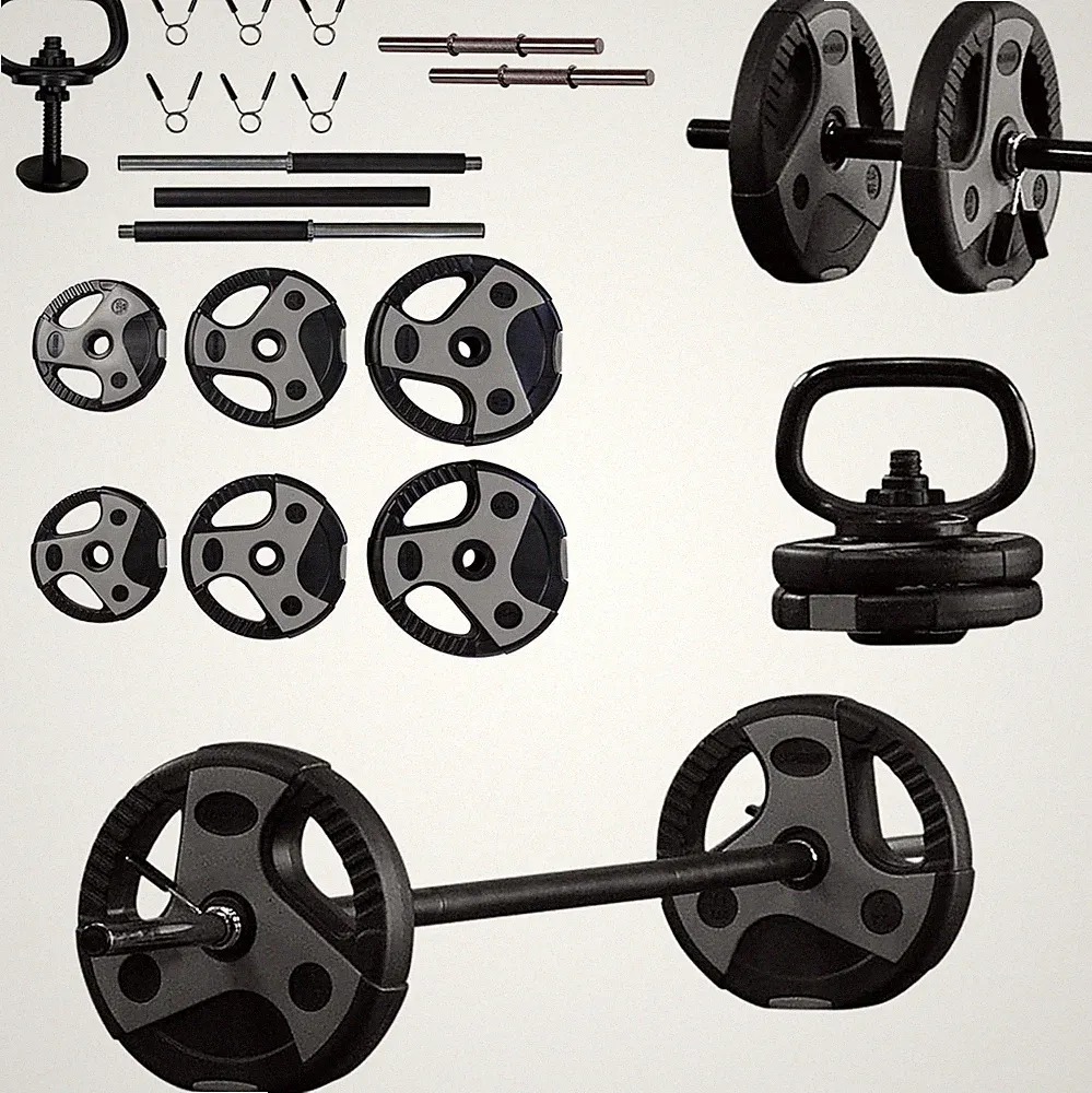 Adjustable Weight Set with Barbell, Dumbbells & Kettlebell for Home Gym