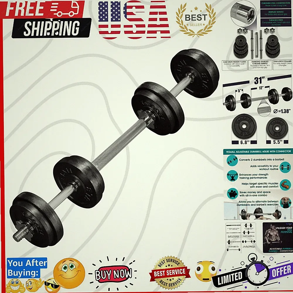 Adjustable Weights Dumbbells Set - Exercise & Workout Equipment for Home Gym,...