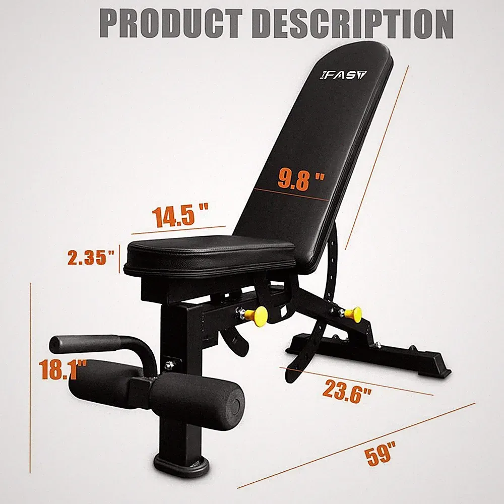 Adjustable Workout Weight Bench Foldable Strength Training Dumbbell Chair