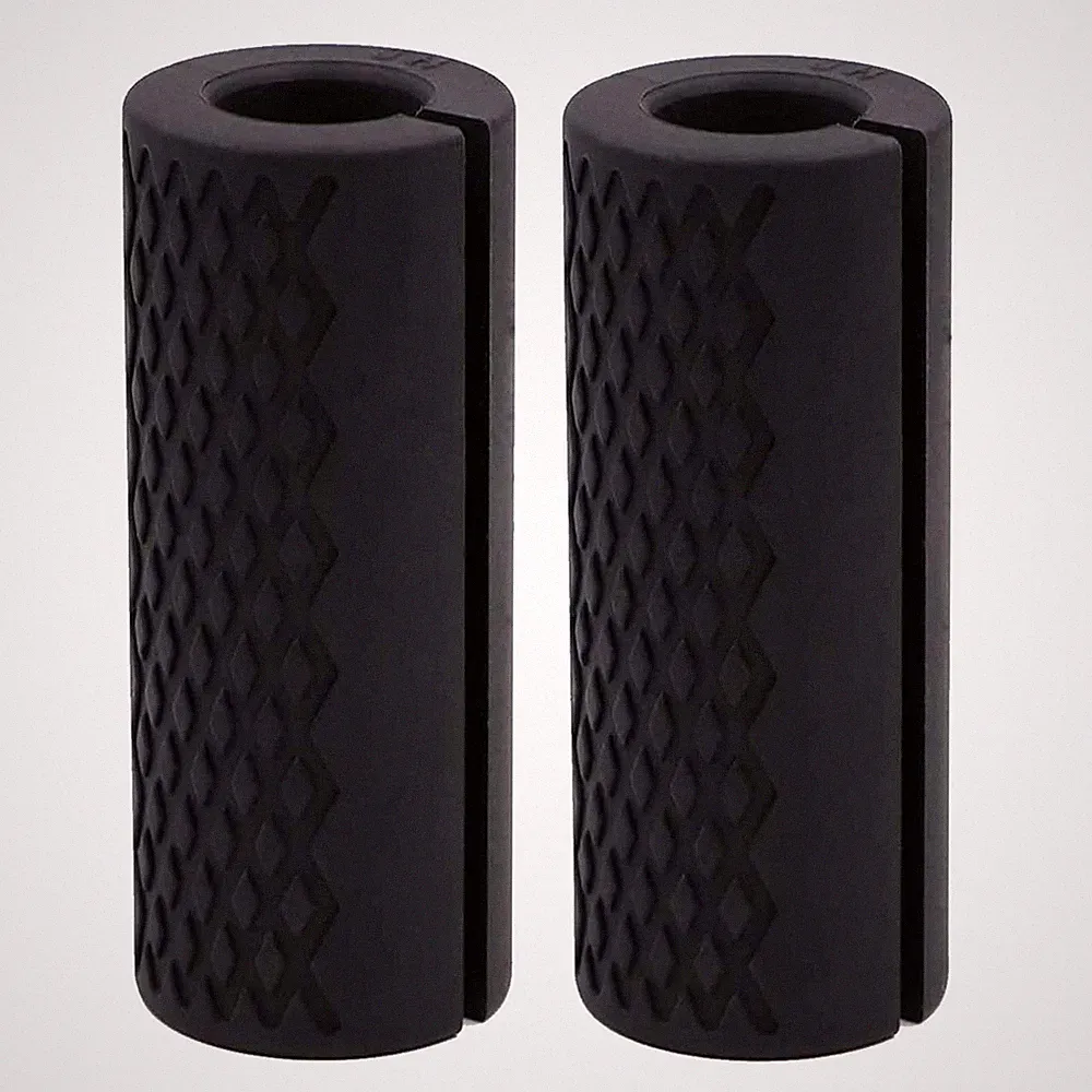 AIKESIWAY Thick Dumbbell & Barbell Grips for Weightlifting - High-Density Sil...