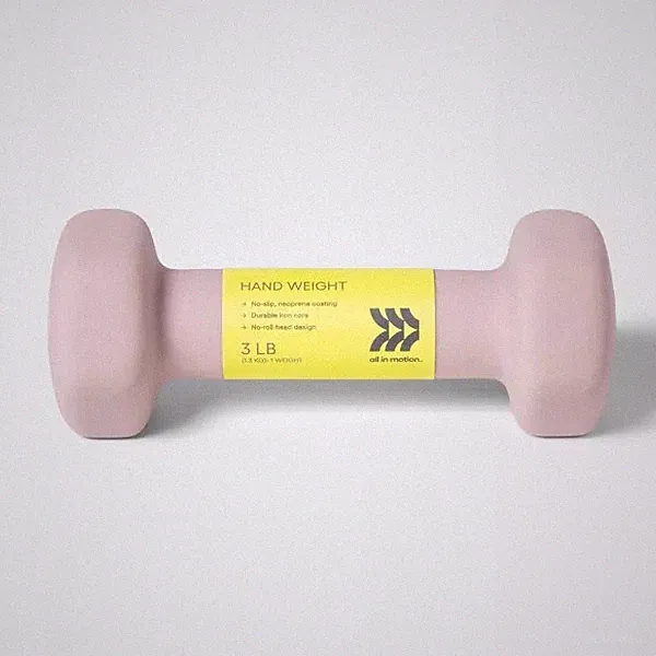 ALL IN MOTION DUMBBELL 3LBS PVC COATED, IRON FILLED, ARM WORKOUT - LILAC