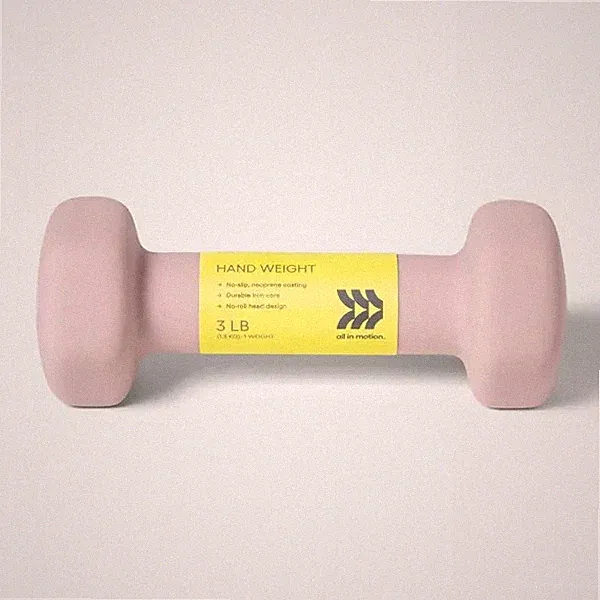 ALL IN MOTION DUMBBELL 3LBS PVC COATED, IRON FILLED, ARM WORKOUT - LILAC