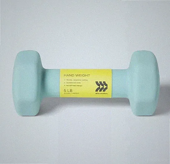 ALL IN MOTION DUMBBELL 5LBS PVC COATED, IRON FILLED, ARM WORKOUT - AQUA