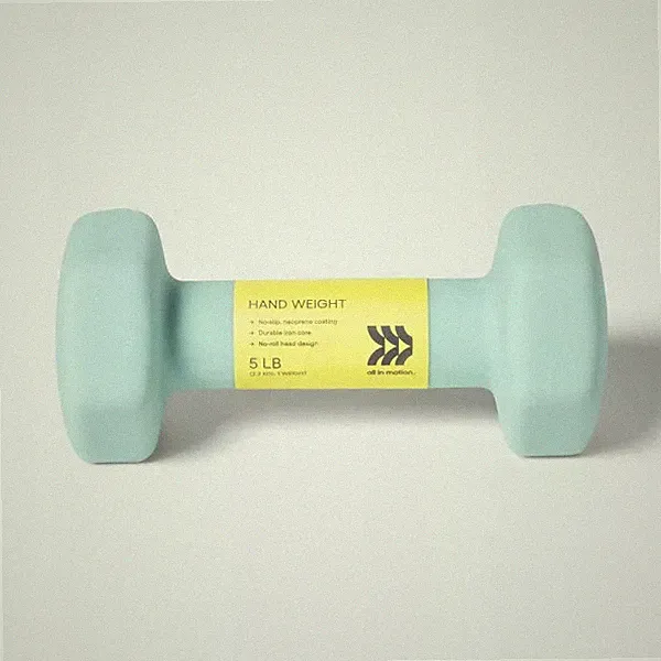 ALL IN MOTION DUMBBELL 5LBS PVC COATED, IRON FILLED, ARM WORKOUT - AQUA