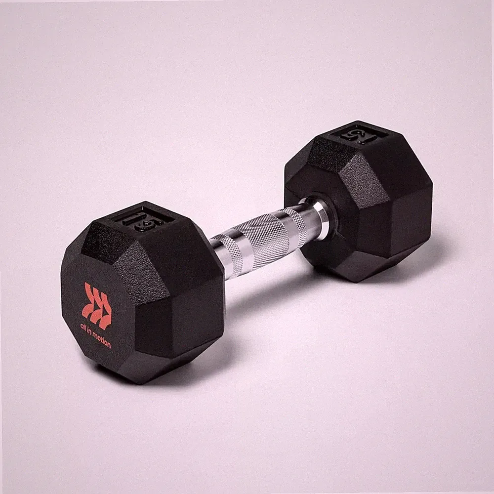 ALL IN MOTION HEX DUMBBELL -15LBS ALL IN MOTION - BLACK