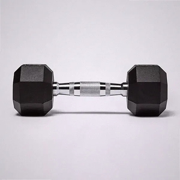 ALL IN MOTION HEX DUMBBELL 8LBS BLACK - ALL IN MOTION™: RUBBER COATED, - BLACK