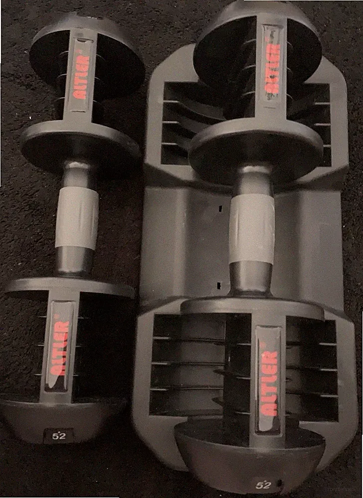 Altler 52 Lb Adjustable Dumbbell Handles Set Of 2 Missing One Tray/ Weights