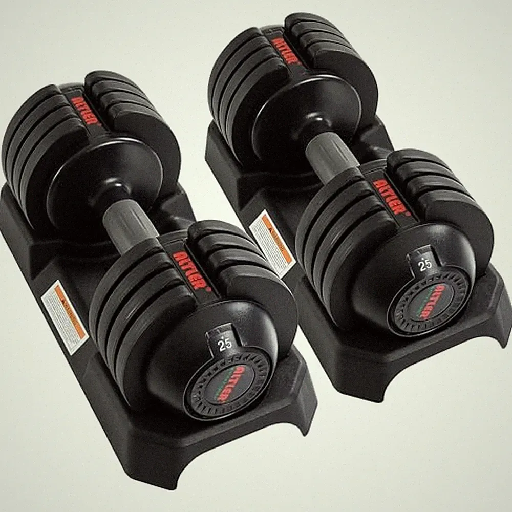 ALTLER Adjustable Dumbbell Set, 25/52LB Pair with Tray for Workout Strength T...