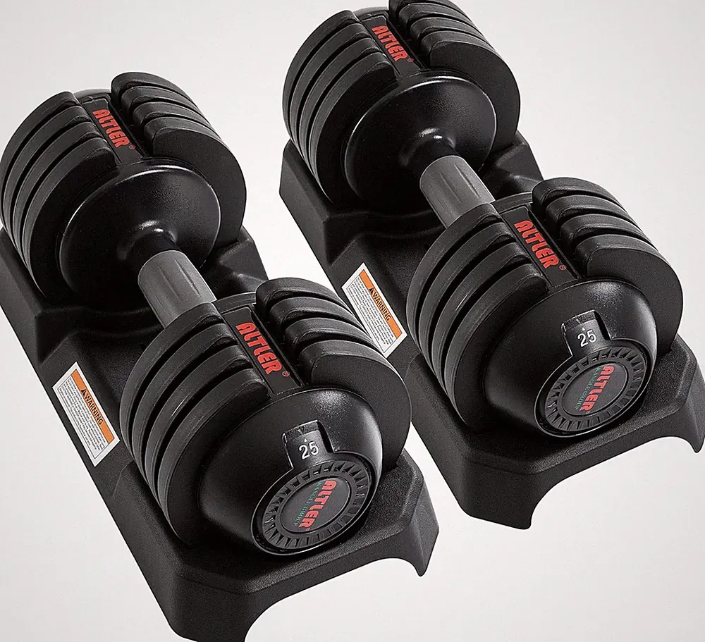 ALTLER Adjustable Dumbbell Set, 25/52LB Pair with Tray for Workout Strength Trai