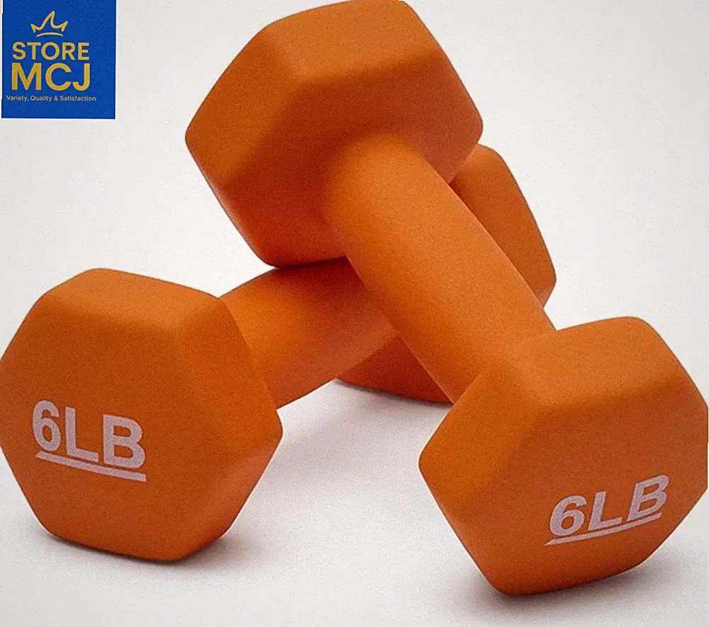 Amazon Basics - 6 lb Easy Grip Workout Dumbbell (Set of 2) with Neoprene Coating