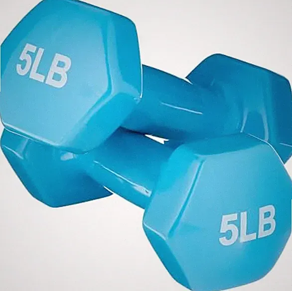 Amazon Basics Blue Vinyl 5lb Dumbbells set of 2 (NIB) 192233040127