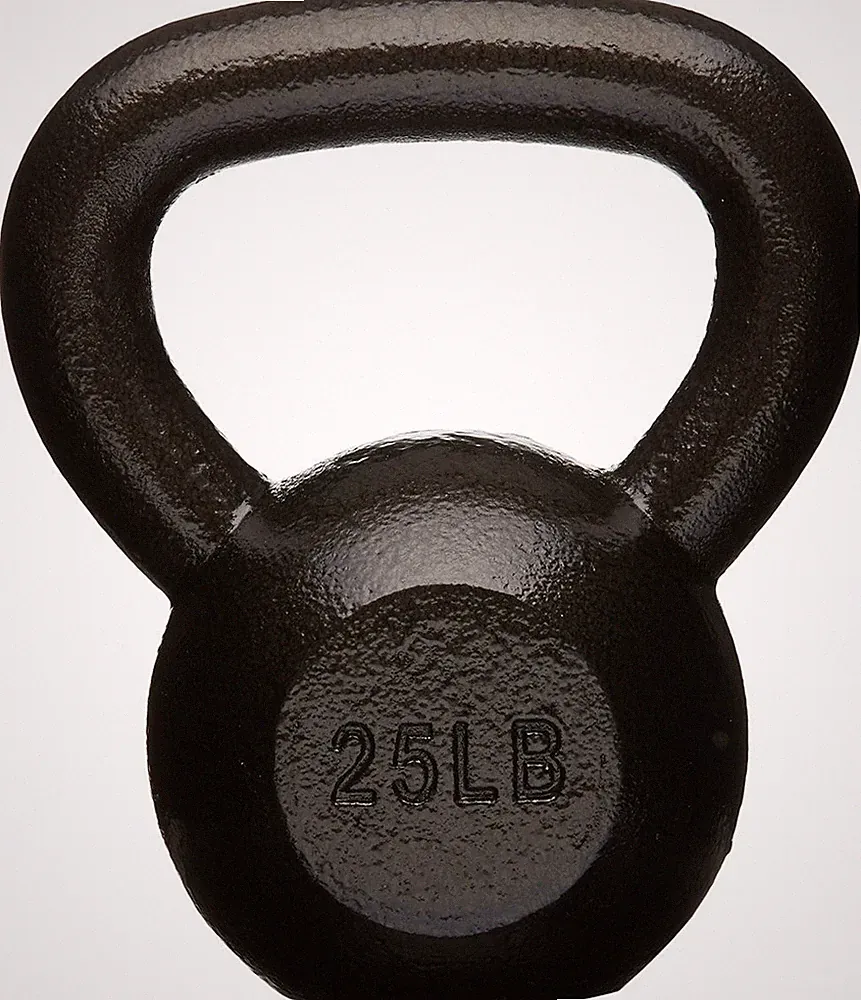 Amazon Basics Cast Iron Kettlebell for Strength Training, 25.0 Pounds, Black