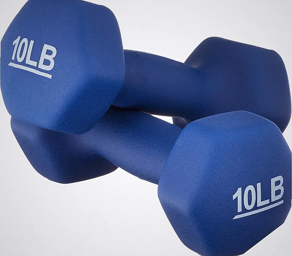 Amazon Basics Neoprene Dumbbell Hand Weights for Exercise 10 pound, Navy Blue