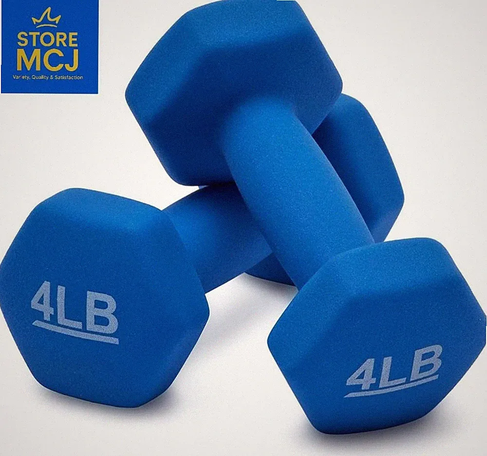Amazon Basics - Neoprene Dumbbell Set 4 lbs Each (Pack of 2) – Hex Shape