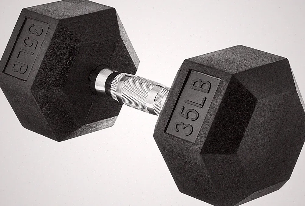 Amazon Basics Rubber Hex Dumbbell Hand Weight 35 Pounds