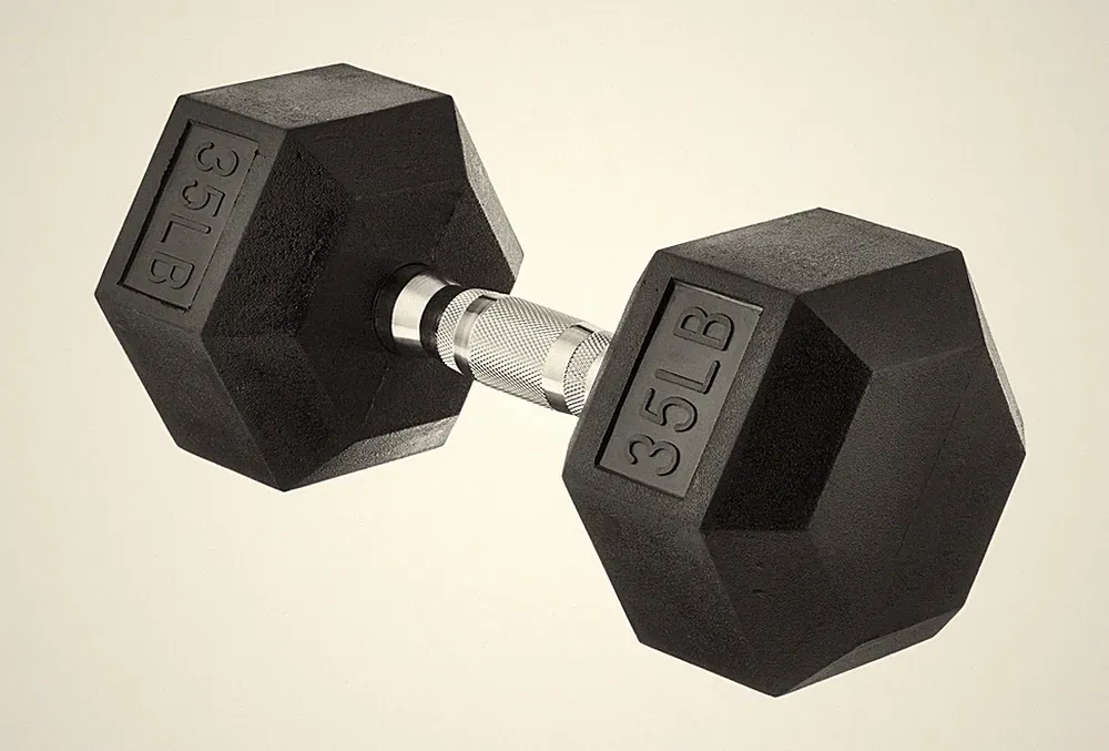 Amazon Basics Rubber Hex Dumbbell Hand Weight 35 Pounds USA FAST SHIP