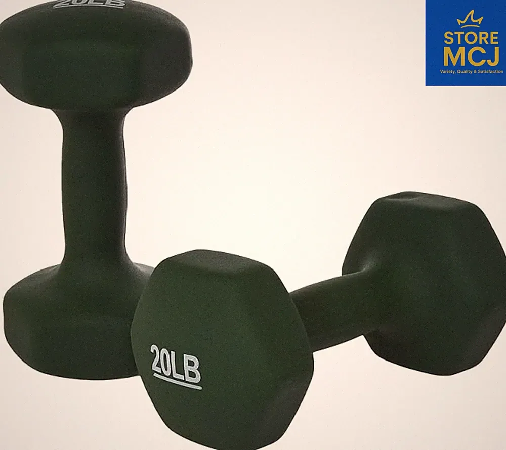 Amazon Basics - (Set of 2) 20lb Easy Grip Workout Dumbbell with Neoprene Coating