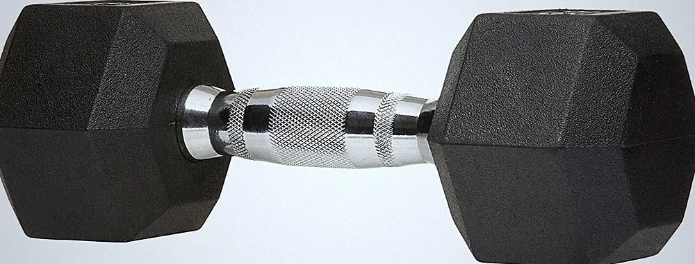 AmazonBasics Rubber Encased Hex One (1) Single Dumbbell Workout Weight, 10 lb