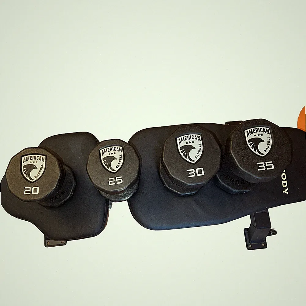American Barbell Brand Pro 10 Sided Hex Dumbbell Weight Set 20s, 25s, 30s, 35s