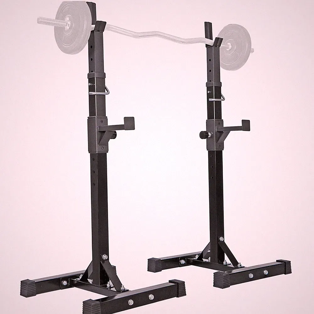 ANT MARCH Pair of Adjustable Height 40"-66" Portable Dumbbell Racks Sturdy St...