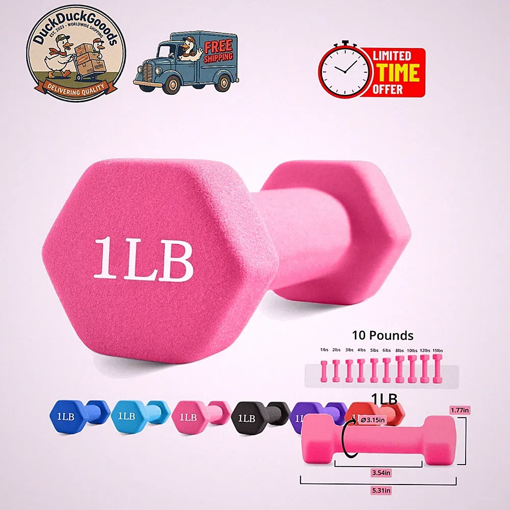 Anti-Roll and Anti-Slip 1LB-3LB Dumbbells - Perfect for Home Fitness for Seniors