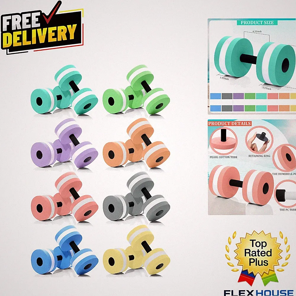 Aquatic Exercise Dumbbells - 16 Detachable EVA Foam Weights in Macaron Colors